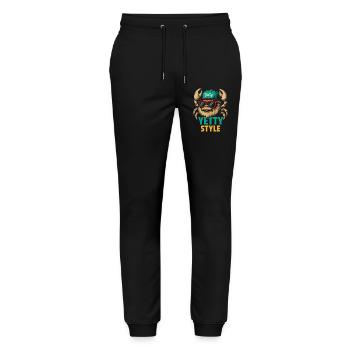 Graphisme Yeti Style Yetty - Pantalon de jogging bio MOVER Stanley/Stella unisexe - noir - Devant - Marisol (170cm) & Nik (191cm)