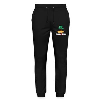 Mallorca with heart, palm trees and beach - Stanley/Stella Mover Unisex Organic Jogging Trousers - black - Front - Marisol (170cm) & Nik (191cm)