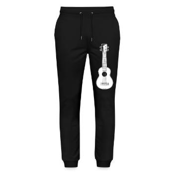 Croquis de ukulélé - Pantalon de jogging bio MOVER Stanley/Stella unisexe - noir - Devant - Marisol (170cm) & Nik (191cm)