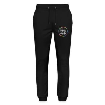 LGBTQ Pride Month - Love is All About Hearts - Stanley/Stella Mover Unisex Organic Jogging Trousers - black - Front - Marisol (170cm) & Nik (191cm)