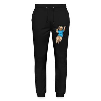Raquettes de tennis Otter - Pantalon de jogging bio MOVER Stanley/Stella unisexe - noir - Devant - Marisol (170cm) & Nik (191cm)