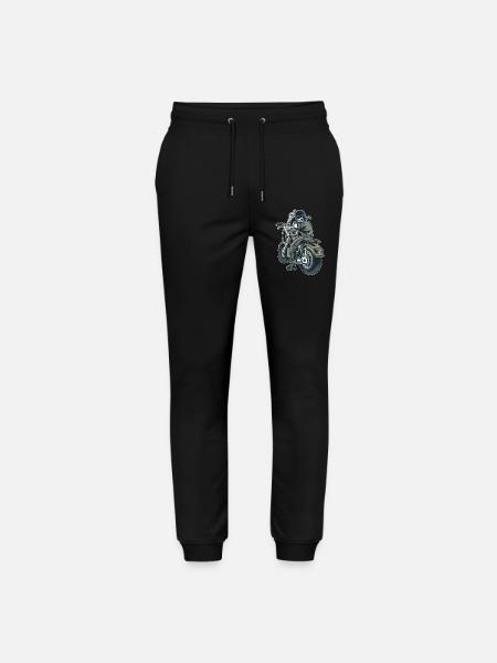Motocyklista Pierdol się Prowokacja Szkielet - Ekologiczne spodnie dresowe typu unisex Stanley/Stella Mover - czarny