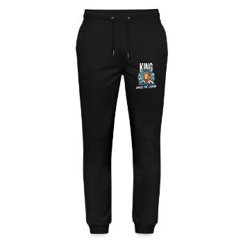 Majestätischer Löwenkopf mit Wasserrauschen - Stanley/Stella Unisex Bio Jogginghose Mover  - Schwarz - Vorne - Marisol (170cm) & Nik (191cm)