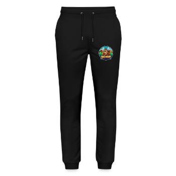BigFoot Cartoon Wilderness Logo - Stanley/Stella Mover Unisex Organic Jogging Trousers - black - Front - Marisol (170cm) & Nik (191cm)