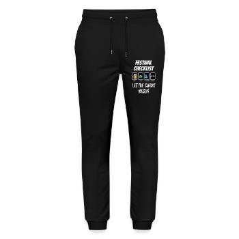 Festival Checklist – Let the Chaos Begin - Stanley/Stella Mover Unisex Organic Jogging Trousers - black - Front - Marisol (170cm) & Nik (191cm)
