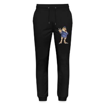 Frosch Polizist Trillerpfeife Polizei - Stanley/Stella Unisex Bio Jogginghose Mover  - Schwarz - Vorne - Marisol (170cm) & Nik (191cm)