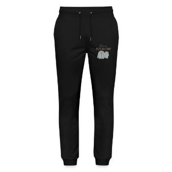 PJ'S All Day – Lazing around in your pyjamas - Stanley/Stella Mover Unisex Organic Jogging Trousers - black - Front - Marisol (170cm) & Nik (191cm)