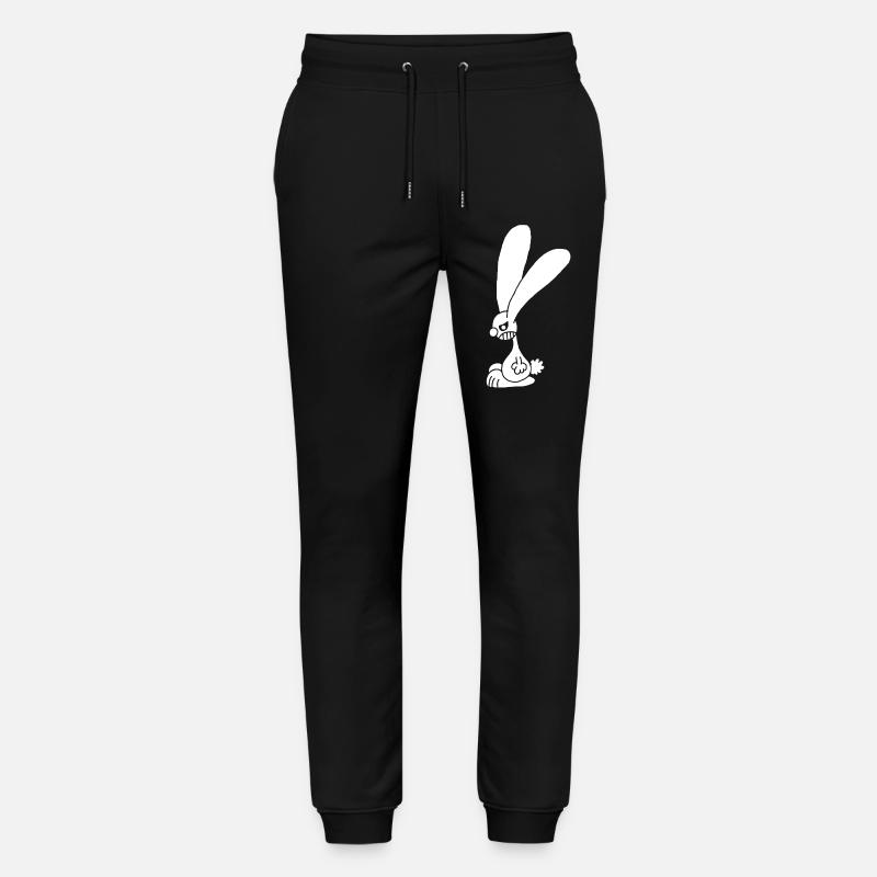 Grumpy White Rabbit - Stanley/Stella Mover Unisex Organic Jogging Trousers - black