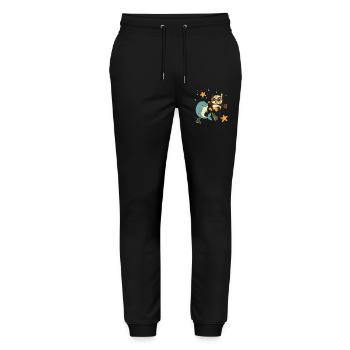 Panda taucht mit Delfin im Meer - Stanley/Stella Unisex Bio Jogginghose Mover  - Schwarz - Vorne - Marisol (170cm) & Nik (191cm)