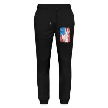 4 juillet USA Breakdance - Pantalon de jogging bio MOVER Stanley/Stella unisexe - noir - Devant - Marisol (170cm) & Nik (191cm)