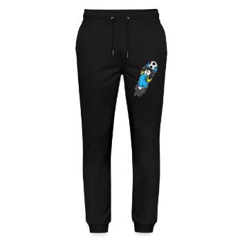 Panda Goalkeeper Soccer - Stanley/Stella Mover Unisex Organic Jogging Trousers - black - Front - Marisol (170cm) & Nik (191cm)