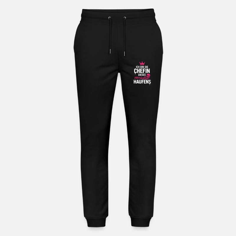 Ich Bin Die Chefin dieses Verrückten Haufens - Stanley/Stella Unisex Bio Jogginghose Mover - Schwarz