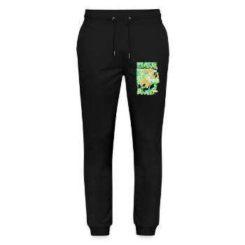 KNOWLEDGE IS POWER - Stanley/Stella Mover Unisex Organic Jogging Trousers - black - Front - Marisol (170cm) & Nik (191cm)