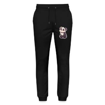 Cute Panda Bear – Gift for Kids - Stanley/Stella Mover Unisex Organic Jogging Trousers - black - Front - Marisol (170cm) & Nik (191cm)