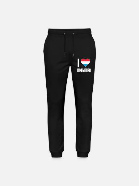 Luxembourg Heart Flag - Stanley/Stella Mover Unisex Organic Jogging Trousers - black