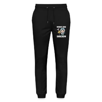 PATIENT ZERO OF SARCASM - DOCTOR GIFT - Stanley/Stella Mover Unisex Organic Jogging Trousers - black - Front - Marisol (170cm) & Nik (191cm)