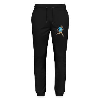 Pferd Jogger Joggen Sport - Stanley/Stella Unisex Bio Jogginghose Mover  - Schwarz - Vorne - Marisol (170cm) & Nik (191cm)