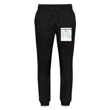 Empathie douce avec le papillon et la cigogne - Pantalon de jogging bio MOVER Stanley/Stella unisexe - noir - Devant - Marisol (170cm) & Nik (191cm)
