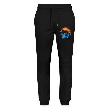 WoXplorer - die WohnXplorer - Stanley/Stella Unisex Bio Jogginghose Mover  - Schwarz - Vorne - Marisol (170cm) & Nik (191cm)