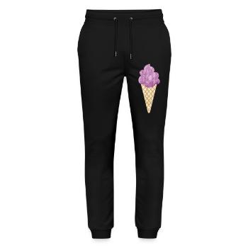 Eiscreme Icecream Eis Waffel Eiskrem Eisdiele lila - Stanley/Stella Unisex Bio Jogginghose Mover  - Schwarz - Vorne - Marisol (170cm) & Nik (191cm)