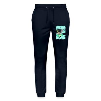 Hyères in a club - Stanley/Stella Mover Unisex Organic Jogging Trousers - navy - Front - Marisol (170cm) & Nik (191cm)