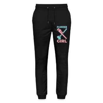 Klempner Mädel - Stanley/Stella Unisex Bio Jogginghose Mover  - Schwarz - Vorne - Marisol (170cm) & Nik (191cm)