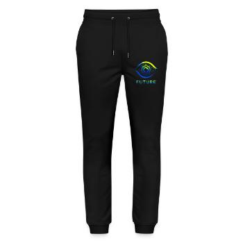 Futuristischer Kreis Technologie Design - Stanley/Stella Unisex Bio Jogginghose Mover  - Schwarz - Vorne - Marisol (170cm) & Nik (191cm)