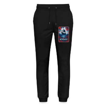 Norwegen Landschaft Flaggen Design - Stanley/Stella Unisex Bio Jogginghose Mover  - Schwarz - Vorne - Marisol (170cm) & Nik (191cm)