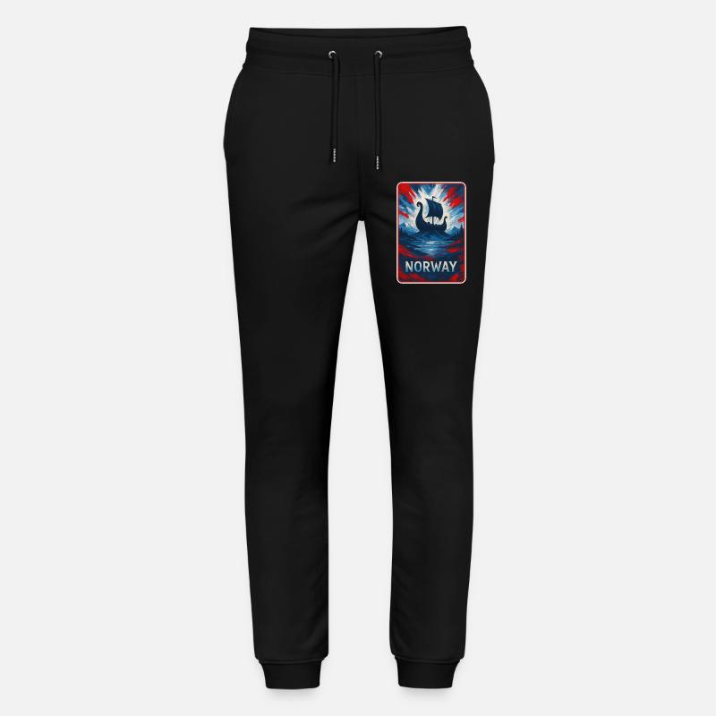 Norvège Paysage Drapeaux Design - Pantalon de jogging bio MOVER Stanley/Stella unisexe - noir