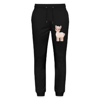 Lama Alpaca Llama - Stanley/Stella Mover Unisex Organic Jogging Trousers - black - Front - Marisol (170cm) & Nik (191cm)