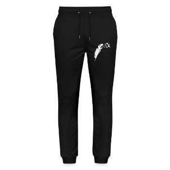 Feathered Freedom Bird Flight Design - Stanley/Stella Mover Unisex Organic Jogging Trousers - black - Front - Marisol (170cm) & Nik (191cm)