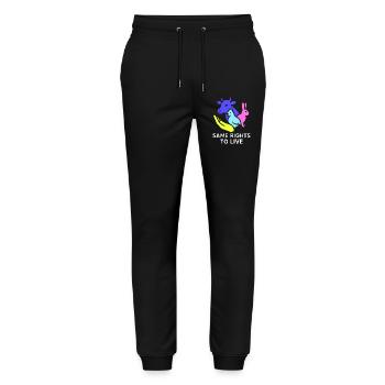 same rights to live - Stanley/Stella Unisex Bio Jogginghose Mover  - Schwarz - Vorne - Marisol (170cm) & Nik (191cm)