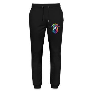 Sheep Lamb Sheep Domestic Sheep Shepherd Sweet Sheep - Stanley/Stella Mover Unisex Organic Jogging Trousers - black - Front - Marisol (170cm) & Nik (191cm)