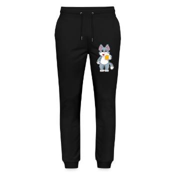 Katze Bier - Stanley/Stella Unisex Bio Jogginghose Mover  - Schwarz - Vorne - Marisol (170cm) & Nik (191cm)
