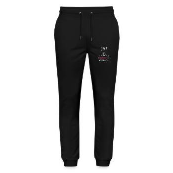 Oma 2026 Geschenk Schwangerschaft Enkelkind - Stanley/Stella Unisex Bio Jogginghose Mover  - Schwarz - Vorne - Marisol (170cm) & Nik (191cm)