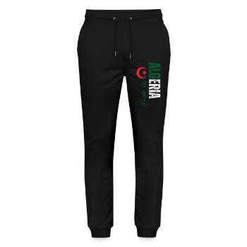 Made in Algeria, vertical design - Stanley/Stella Mover Unisex Organic Jogging Trousers - black - Front - Marisol (170cm) & Nik (191cm)