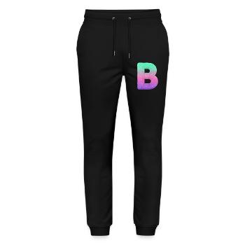 Letter B with fur and pastel gradient - Stanley/Stella Mover Unisex Organic Jogging Trousers - black - Front - Marisol (170cm) & Nik (191cm)