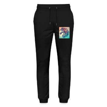 horse - Stanley/Stella Mover Unisex Organic Jogging Trousers - black - Front - Marisol (170cm) & Nik (191cm)