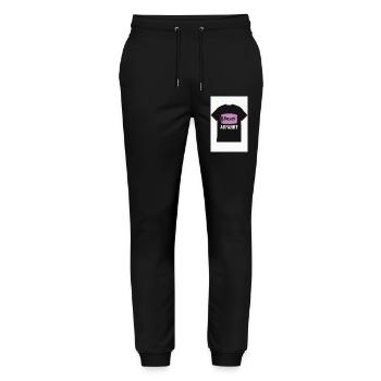 Bready Abfahrt T-Shirt mit Backwaren-Motiv - Stanley/Stella Unisex Bio Jogginghose Mover  - Schwarz - Vorne - Marisol (170cm) & Nik (191cm)