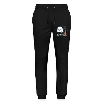 HAMBURG MOIN FRANZBRÖTCHEN - Stanley/Stella Unisex Bio Jogginghose Mover  - Schwarz - Vorne - Marisol (170cm) & Nik (191cm)