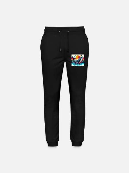 whale - Stanley/Stella Mover Unisex Organic Jogging Trousers - black