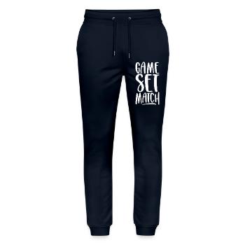 Game Set Match - Stanley/Stella Mover Unisex Organic Jogging Trousers - navy - Front - Marisol (170cm) & Nik (191cm)
