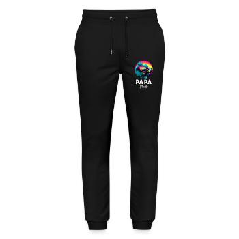 Papa Poule Humour and Tenderness for the Super Papa - Stanley/Stella Mover Unisex Organic Jogging Trousers - black - Front - Marisol (170cm) & Nik (191cm)