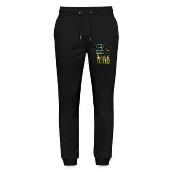 Zwinge mich nicht, es zu wiederholen - Stanley/Stella Unisex Bio Jogginghose Mover  - Schwarz - Vorne - Marisol (170cm) & Nik (191cm)