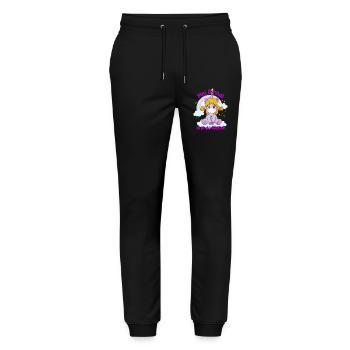 Niedlicher Einhorn Baby mit Regenbogen - Stanley/Stella Unisex Bio Jogginghose Mover  - Schwarz - Vorne - Marisol (170cm) & Nik (191cm)