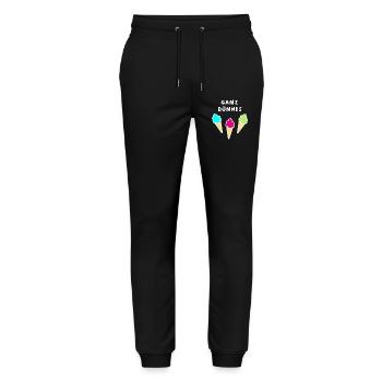 Very thin cream, cool quotes, office humor, cream - Stanley/Stella Mover Unisex Organic Jogging Trousers - black - Front - Marisol (170cm) & Nik (191cm)
