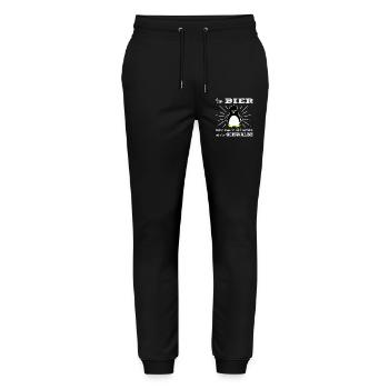 Bier Pinguin - Stanley/Stella Unisex Bio Jogginghose Mover  - Schwarz - Vorne - Marisol (170cm) & Nik (191cm)