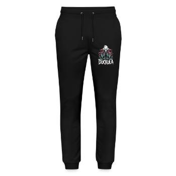 Frecher Duckula Vampir-Enten-Halloween Shirt - Stanley/Stella Unisex Bio Jogginghose Mover  - Schwarz - Vorne - Marisol (170cm) & Nik (191cm)