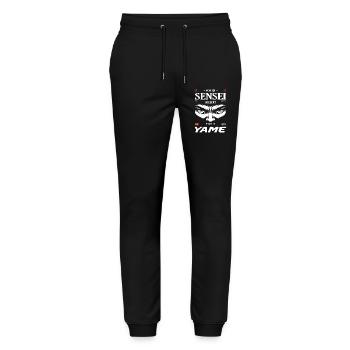 Sensei Böse Blick – Yame Design - Stanley/Stella Unisex Bio Jogginghose Mover  - Schwarz - Vorne - Marisol (170cm) & Nik (191cm)