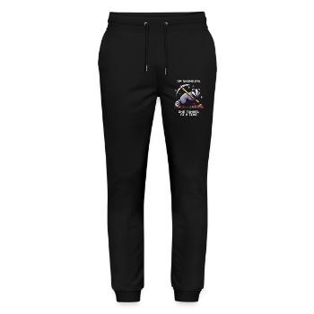 XP farmen – Tunnel für Tunnel | Dachs Buddeln Wald - Stanley/Stella Unisex Bio Jogginghose Mover  - Schwarz - Vorne - Marisol (170cm) & Nik (191cm)